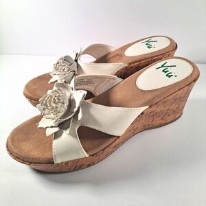 Yuu Women's White Wedge Sandals. White New, never worn. Size 7.5M.